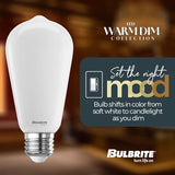 Bulbrite 9 Watt LED ST18 Light Bulb, Warm Dimming 3000K (Soft White) - 1800K (Candlelight), 800 Lumens